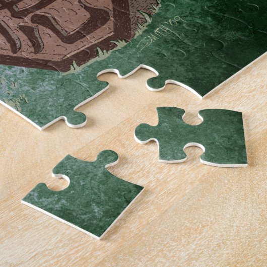 タイガー〔占星術の〕十二宮図アート中国のの年 ジグソーパズル (側面)