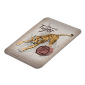 タイガー〔占星術の〕十二宮図アート中国のの年 マグネット (左側)