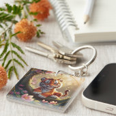 タイガー〔占星術の〕十二宮図標識 キーホルダー (正面右)