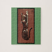 タイガー – 古代カラフル書イラストレーション ジグソーパズル (縦)