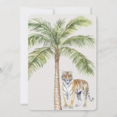 タイガー(大人)ジャングルアニマルパームツリー誕生日 招待状 (裏面)