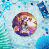 タイガー·宇宙·キャットオン·タイガー·ユニコーン ペーパープレート (パーティー)