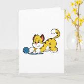 タイガー（毛玉付き） カード (黄色い花)