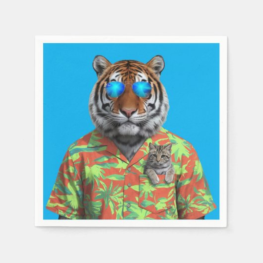 タイガー&虎猫ナプキン スタンダードカクテルナプキン (正面)