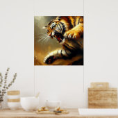 タイガー(12)野猫 ポスター (キッチン)
