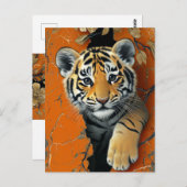 タイガー 3D イリュージョン ポストカード (正面/裏面)