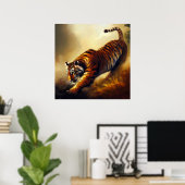 タイガー(4)野猫 ポスター (ホームオフィス)