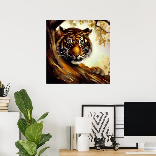 タイガー(5)野猫 ポスター (ホームオフィス)