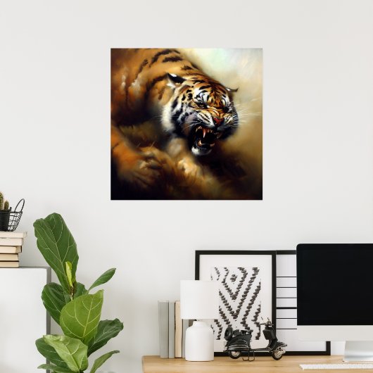 タイガー(6)野猫 ポスター (ホームオフィス)