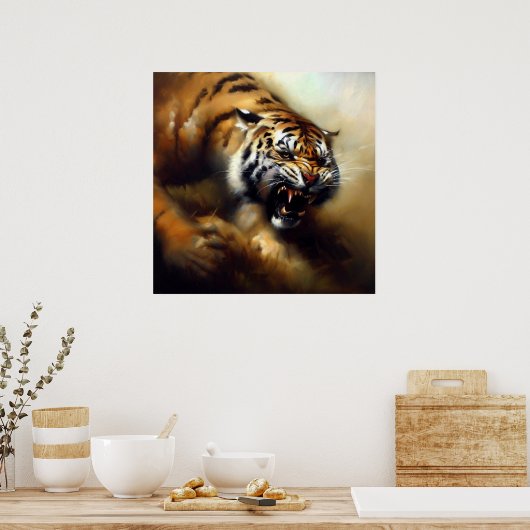 タイガー(6)野猫 ポスター (キッチン)