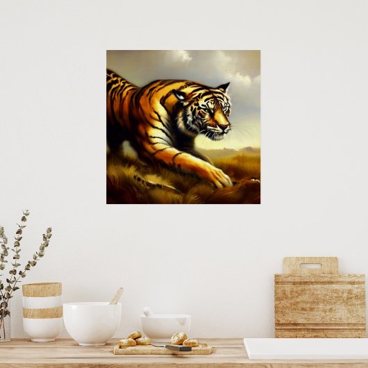 タイガー(7)野猫 ポスター (キッチン)