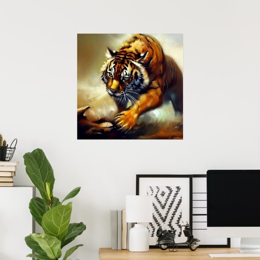 タイガー(8)野猫 ポスター (ホームオフィス)