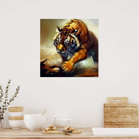 タイガー(8)野猫 ポスター (キッチン)