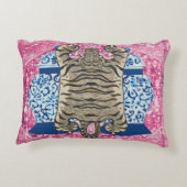 タイガーChinoiserie Ginger Jar jars Doormatマット敷物 アクセントクッション (裏面)