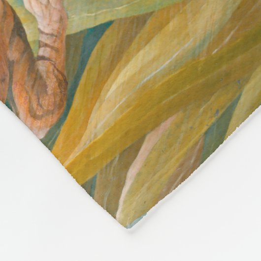 タイガーin嵐の熱帯林エキゾチックなジャングル フリースブランケット (角)