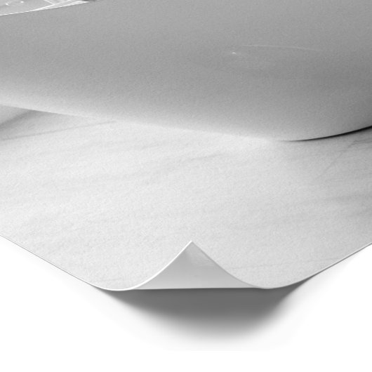 タイガーin浴槽白黒バスルームのアートポスター ポスター (角)