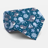タイクールル海獣ビーチ模様ネックタイ ネクタイ (ロール)