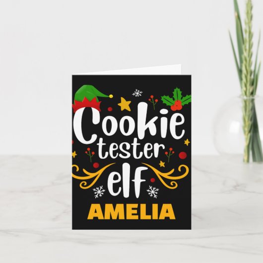 タイグラフィー クッキーテスター エルフ ファミリー マッチング T シャツ カード (正面)