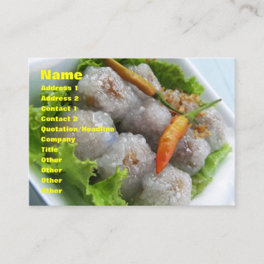 タイサゴとチリ…タイ通り食品 名刺 (正面)