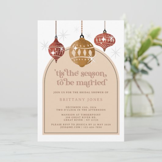 タイザシーズンレトロクリスマスブライダルシャワー 招待状 (スタンド正面)