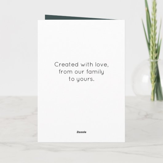 タイザシーズン引用文グリーンミニマルフォトクリスマス カード (裏面)