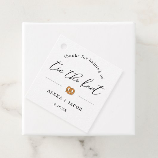 タイザノットプレッツェル結婚式の引き出物感謝していラベル フェイバータグ (インサイチュ)