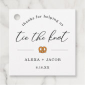 タイザノットプレッツェル結婚式の引き出物感謝していラベル フェイバータグ (正面)