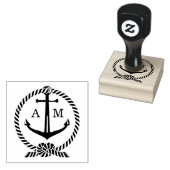 タイザノットボートいかり結婚のモノグラムイニシャル ラバースタンプ (押印)