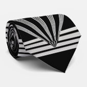 タイシルバーブラックアールデコ ネクタイ (ロール)