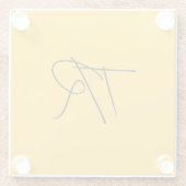 タイシンプルポグラフィカスタムイニシャル ガラスコースター (裏面)