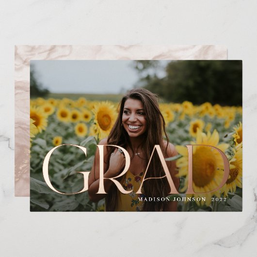 タイスタイリッシュプ卒業写真 箔招待状 (正面/裏面)