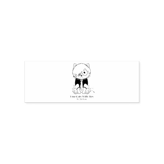 タイスタンプがついたエモ猫 セルフインキングスタンプ (デザイン)