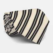 タイストライプのアイボリーブラックストライプデザインパターン ネクタイ (ロール)