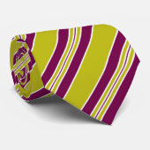 タイストライプのグリーンプラムパープルカラー ネクタイ (ロール)