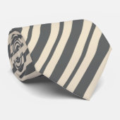 タイストライプのグレイアイボリーストライプパターンデザイン ネクタイ (ロール)