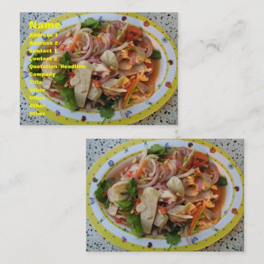 タイスパイシーソーセージサラダ…アジア通り食品 名刺 (正面/裏面)