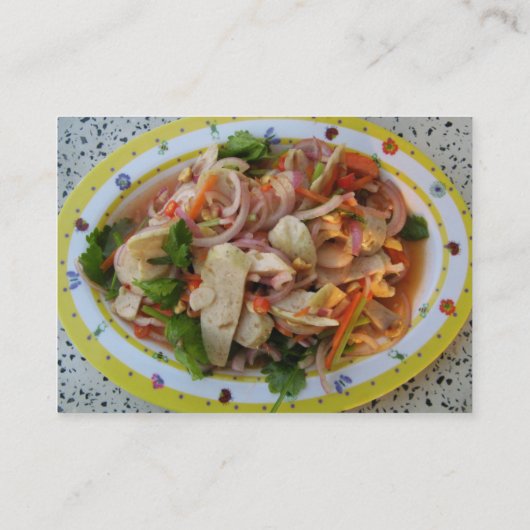 タイスパイシーソーセージサラダ…アジア通り食品 名刺 (裏面)