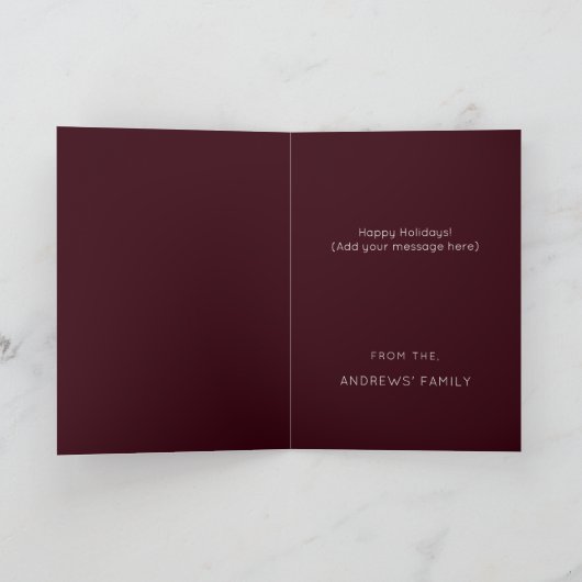 タイズザシーズン引用文ブラックミニマルフォトクリスマス カード (内部)