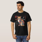 タイズドオレンジ色のタビー猫Tシャツに複雑 Tシャツ (正面フル)