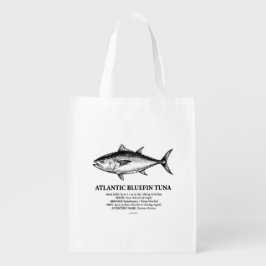 タイセイヨウクロマグロの科学的イラスト エコバッグ