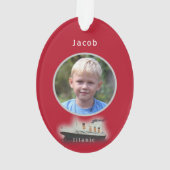 タイタニックの写真の赤いクリスマス装飾 オーナメント (裏面)