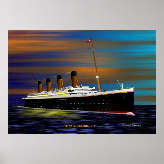 タイタニックは彼女の処女航海で1912年4月10日 ポスター (正面)