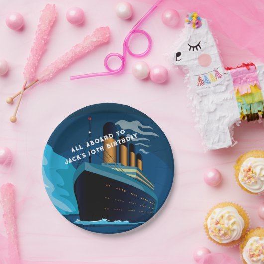 タイタニッククルーズシップライナー誕生日紙プレート ペーパープレート (パーティー)
