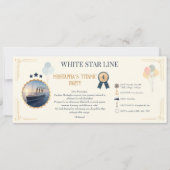タイタニックパーティーの装飾 ヴィンテージ乗船券 招待状 (正面)