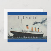 タイタニックパーティーブルーヴィンテージホワイトスターラインシップ ポストカード (正面/裏面)