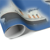 タイタニックパーティーブルーヴィンテージホワイトスターラインシップ ラッピングペーパー (ロールコーナー)