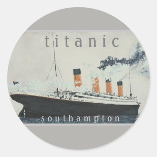 タイタニックパーティーヴィンテージホワイトスターラインシップ ラウンドシール (正面)