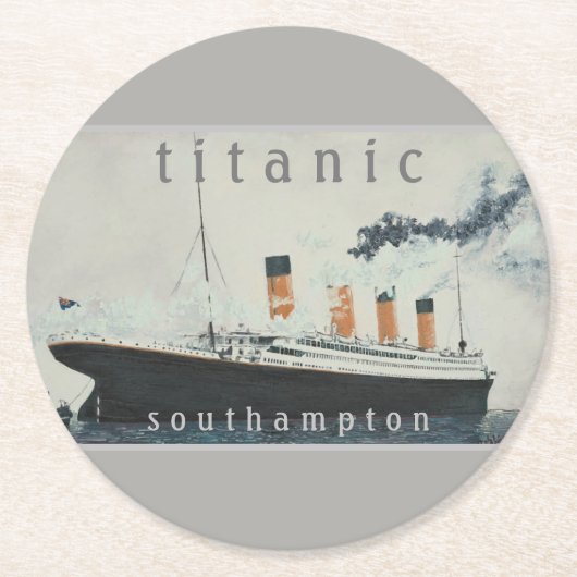 タイタニックパーティーヴィンテージホワイトスターライン船 ラウンドペーパーコースター (正面)