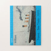 タイタニックブルーヴィンテージホワイトスターラインシップ ジグソーパズル (縦)