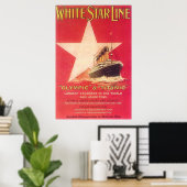 タイタニックホワイトスターラインヴィンテージ ポスター (ホームオフィス)